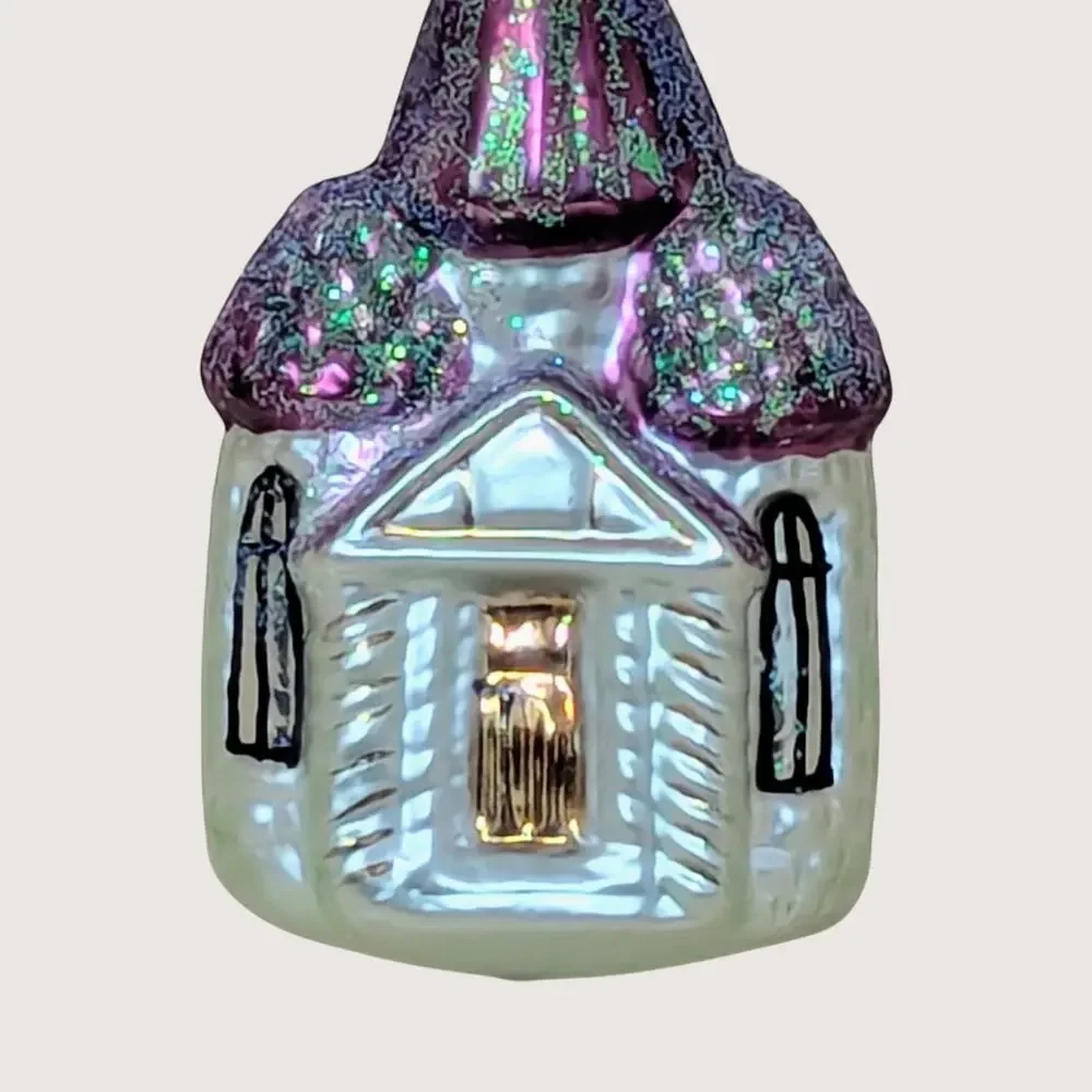 Vintage Christopher Radko Glass Church Ornament